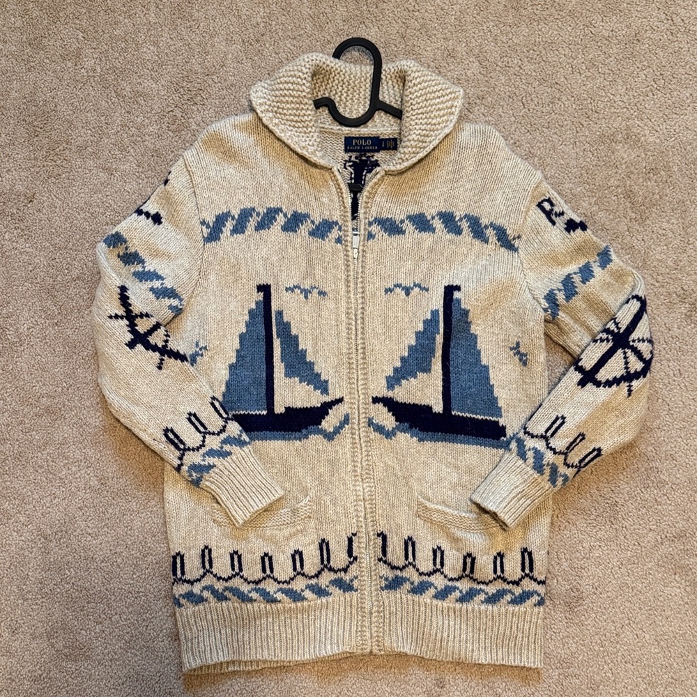 Vintage Polo Ralph Lauren Nautical Cowichan zip sweater